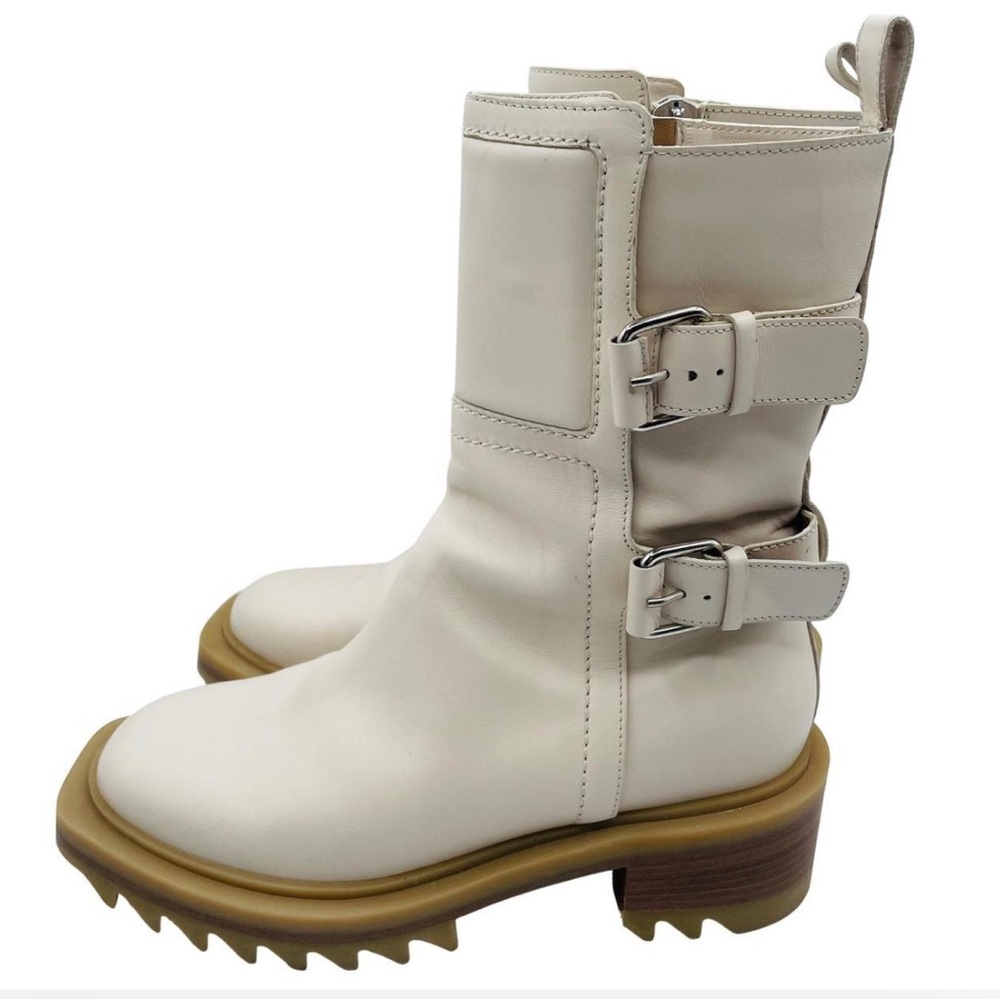 Tamara Mellon Perfecto Italian Leather Buckle Moto Boots